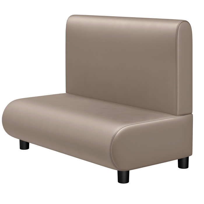 NINVA | Gastrobank | B:H 100 x 103 cm | Taupe | Glatt/ Rund | Leder
