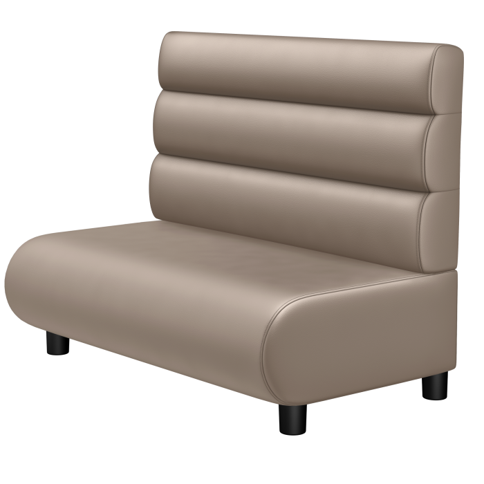 NINVA | Gastrobank | B:H 100 x 103 cm | Taupe | Horizontal Gestreift Rund | Leder