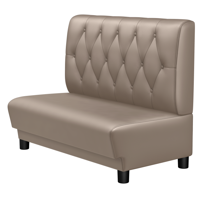 TATJANA | Gastrobank | B:H 100 x 103 cm | Taupe | Chesterfield Raute | Leder