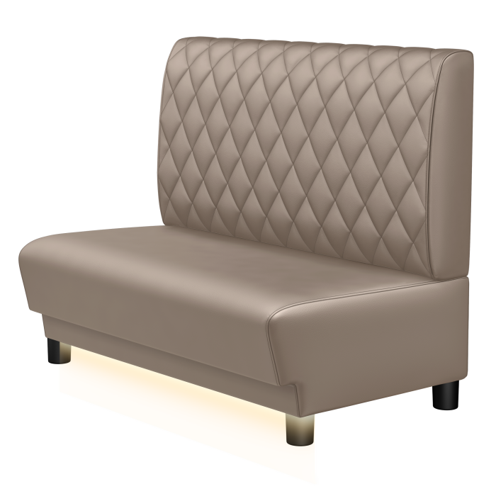 TATJANA | Gastrobank | B:H 100 x 103 cm | Taupe | Raute | Leder | LED