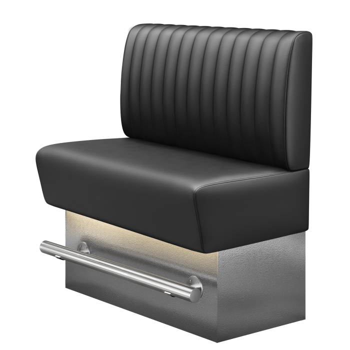 DENVER | Gastro Hochbank | B:H 100 x 136 cm | Schwarz | Gestreift | Leder | LED
