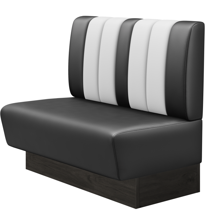 DINER | Gastrobank | B:H 100 x 103 cm | Schwarz | Gestreift | Leder