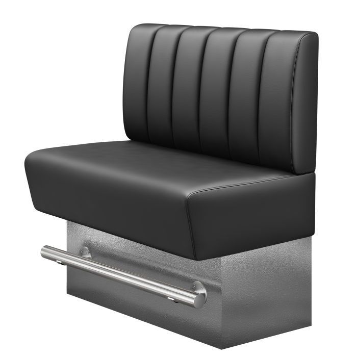 DENVER BIG | Gastro Hochbank | B:H 100 x 126 cm | Schwarz | Gestreift | Leder
