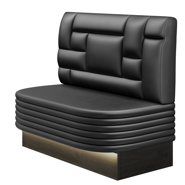 MATTHIAS | Gastrobank | B:H 100 x 103 cm | Schwarz | Tetris Design | Leder | LED