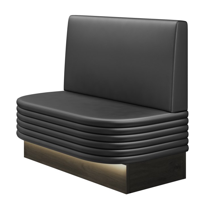 MATTHIAS | Gastrobank | B:H 100 x 103 cm | Schwarz | Glatt | Leder | LED