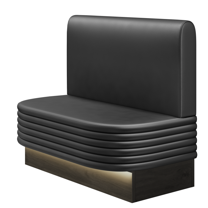 MATTHIAS | Gastrobank | B:H 100 x 103 cm | Schwarz | Glatt/ Rund | Leder | LED