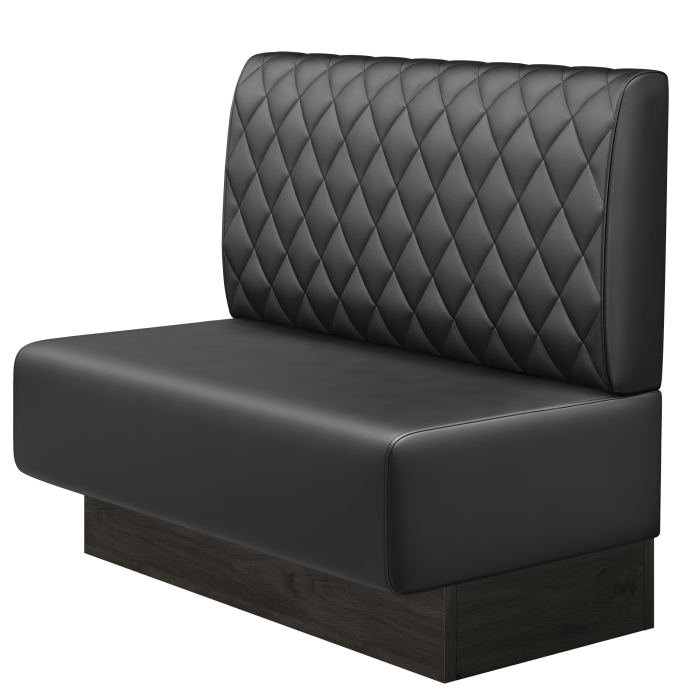 MELISSA | Gastrobank | B:H 100 x 103 cm | Schwarz | Raute | Leder
