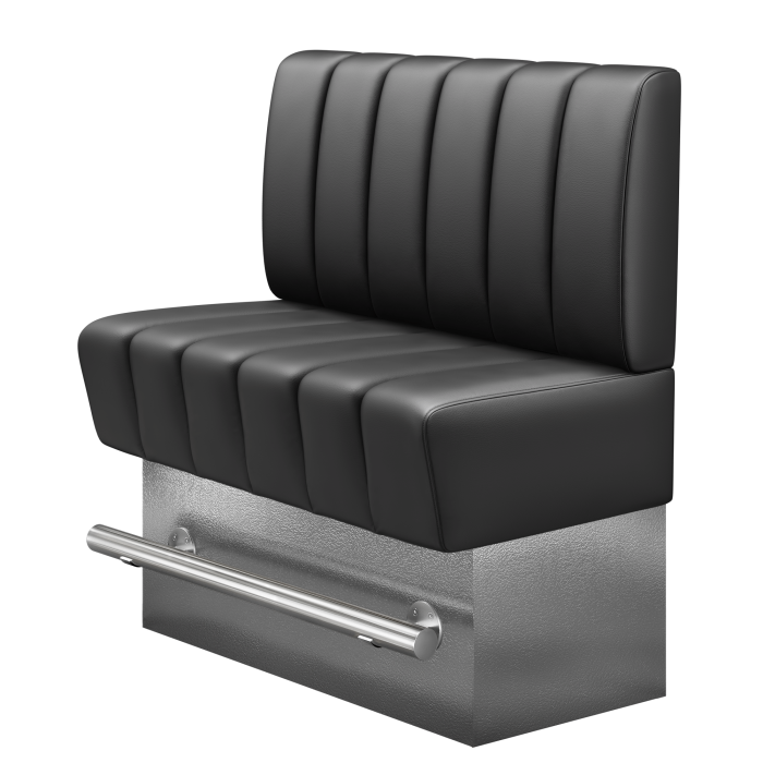 TANJA | Gastro Hochbank | B:H 100 x 136 cm | Schwarz | Gestreift | Leder