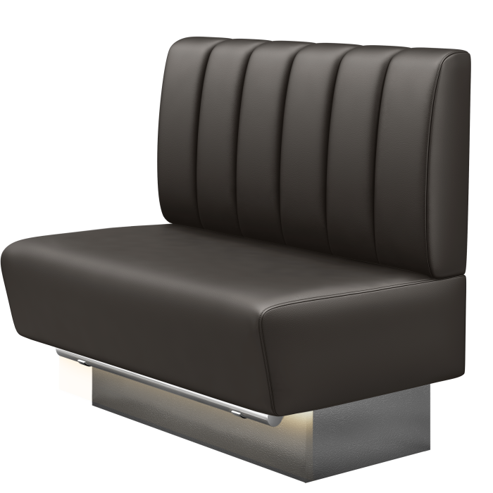 DENVER BIG | Gastro Hochbank | B:H 100 x 136 cm | Braun | Gestreift | Leder | LED