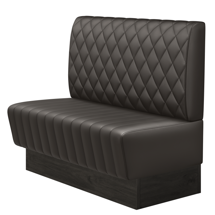 MATILDA | Gastrobank | B:H 100 x 103 cm | Braun | Raute | Leder