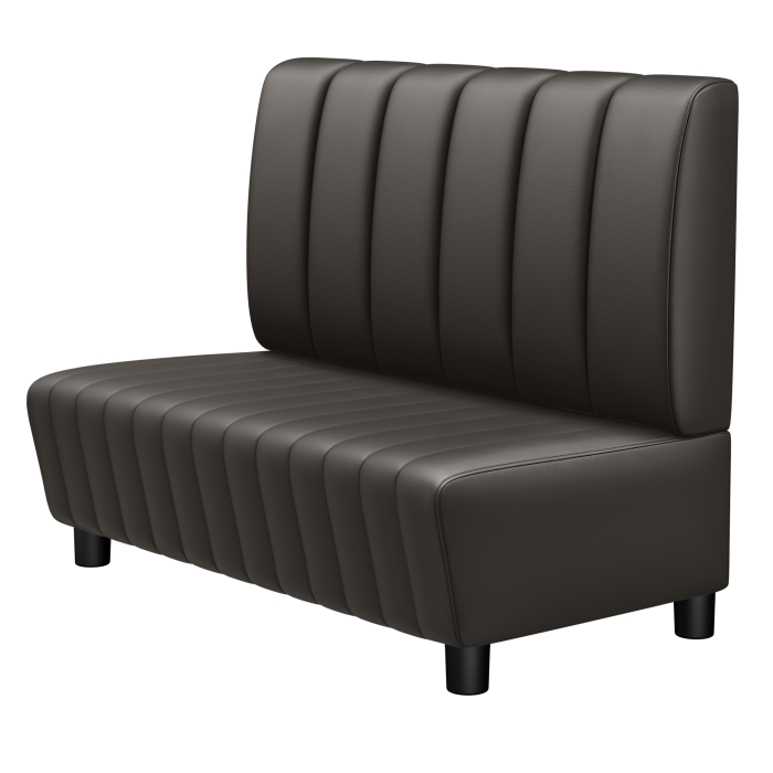 MATILDA | Gastro Lounge Bank | B:H 100 x 94 cm | Braun | Gestreift | Leder
