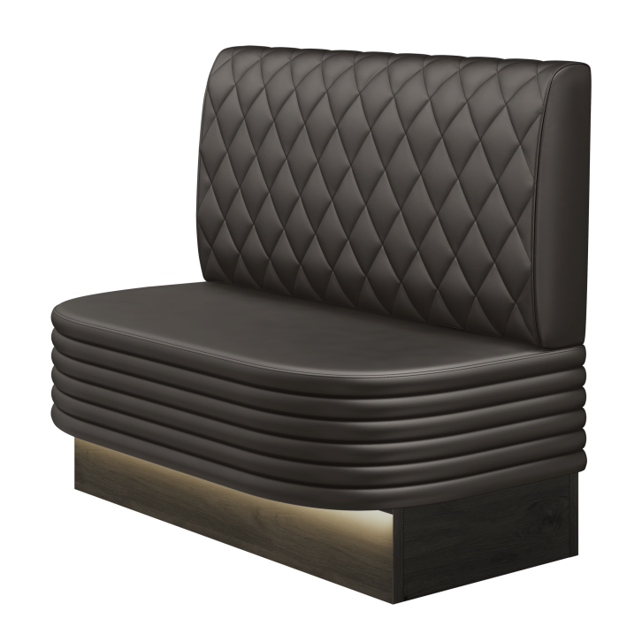MATTHIAS | Gastrobank | B:H 100 x 103 cm | Braun | Raute | Leder | LED