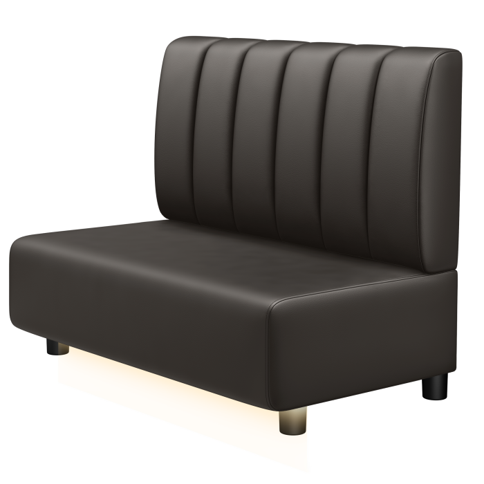 MELISSA | Gastro Lounge Bank | B:H 100 x 94 cm | Braun | Gestreift | Leder | LED