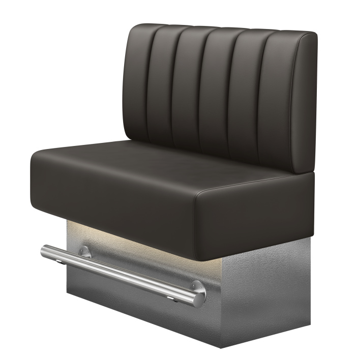 MELISSA | Gastro Hochbank | B:H 100 x 136 cm | Braun | Gestreift | Leder | LED