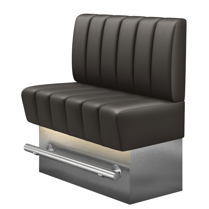 TANJA | Gastro Hochbank | B:H 100 x 136 cm | Braun | Gestreift | Leder | LED