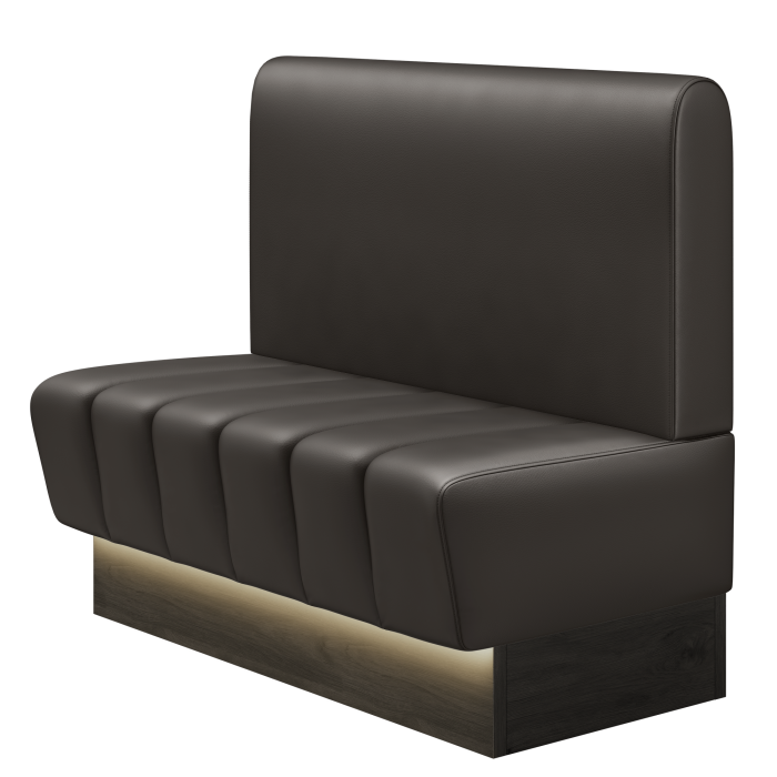 TANJA | Gastrobank | B:H 100 x 103 cm | Braun | Glatt/ Rund | Leder | LED