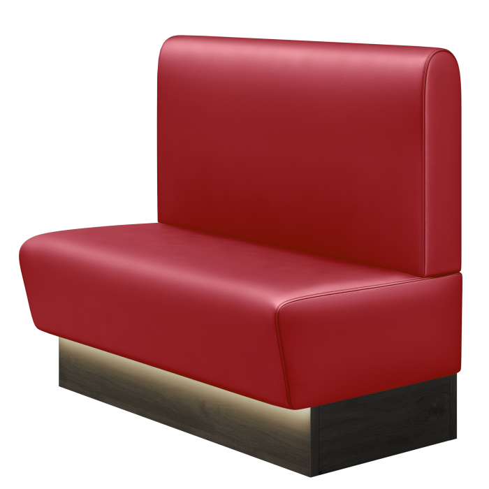 DENVER | Gastrobank | B:H 100 x 103 cm | Rot | Glatt/ Rund | Leder | LED