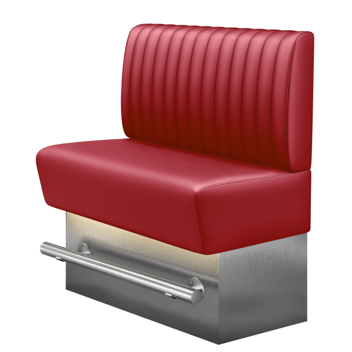 DENVER | Gastro Hochbank | B:H 100 x 136 cm | Rot | Gestreift | Leder | LED