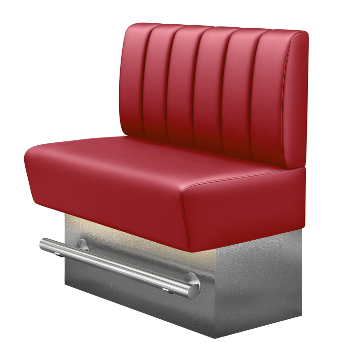 DENVER BIG | Gastro Hochbank | B:H 100 x 126 cm | Rot | Gestreift | Leder | LED