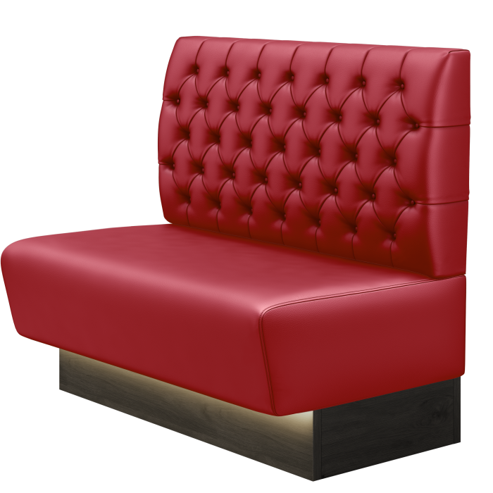 DENVER BIG | Gastrobank | B:H 100 x 103 cm | Rot | Chesterfield | Leder | LED