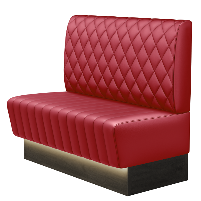 MATILDA | Gastrobank | B:H 100 x 103 cm | Rot | Raute | Leder | LED
