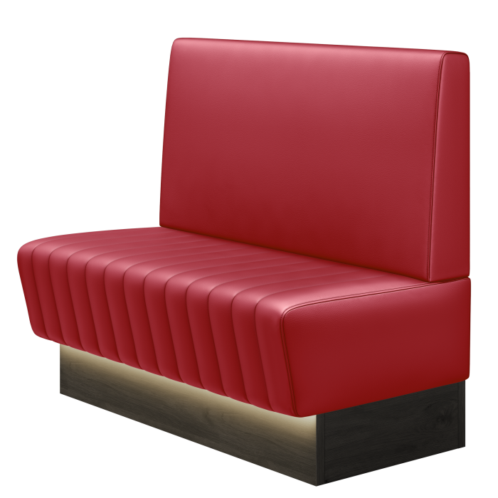 MATILDA | Gastrobank | B:H 100 x 103 cm | Rot | Glatt | Leder | LED
