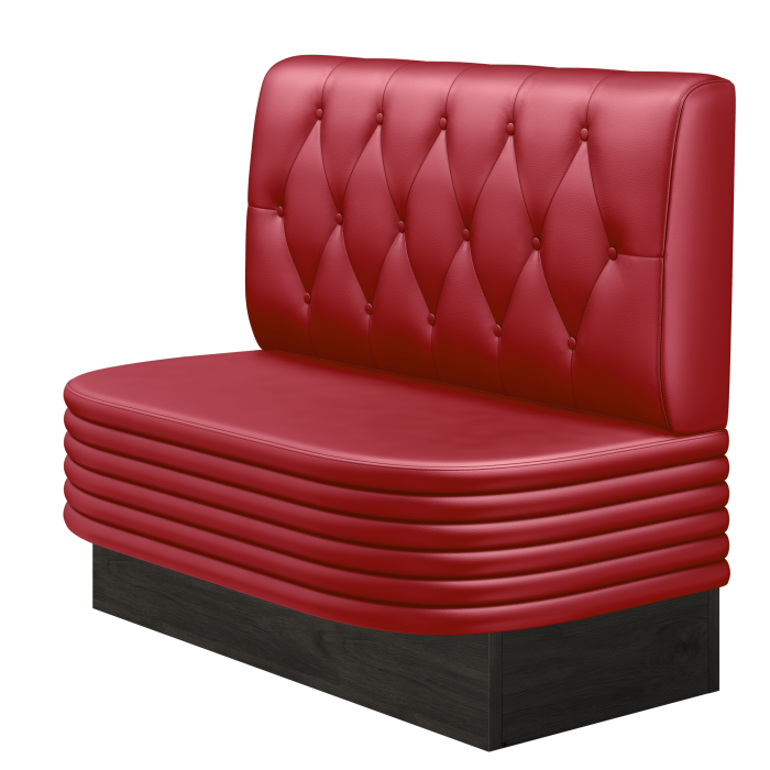 MATTHIAS | Gastrobank | B:H 100 x 103 cm | Rot | Chesterfield Raute | Leder