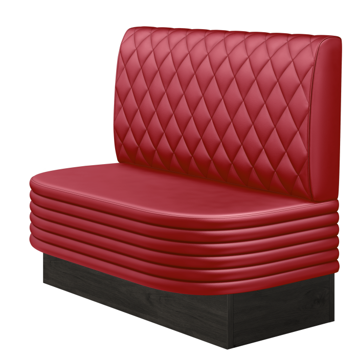 MATTHIAS | Gastrobank | B:H 100 x 103 cm | Rot | Raute | Leder
