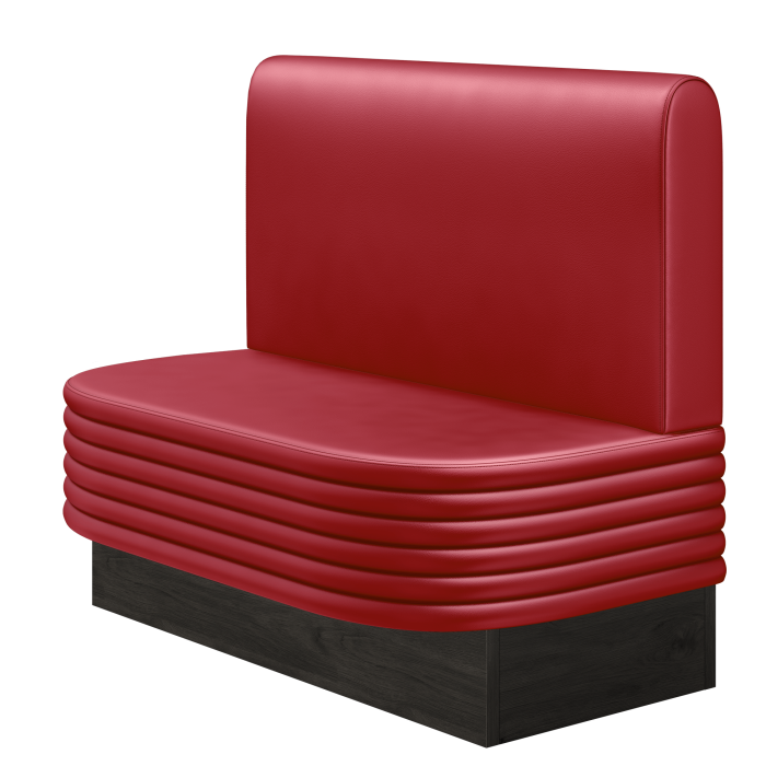MATTHIAS | Gastrobank | B:H 100 x 103 cm | Rot | Glatt/ Rund | Leder
