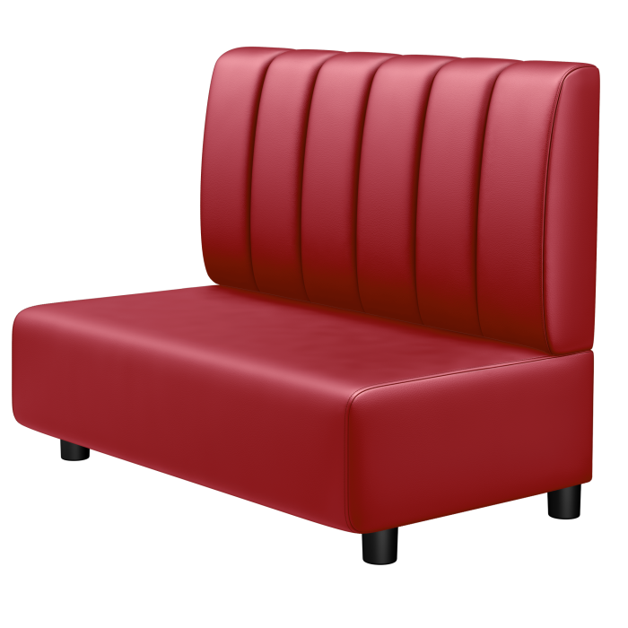 MELISSA | Gastro Lounge Bank | B:H 100 x 94 cm | Rot | Gestreift | Leder