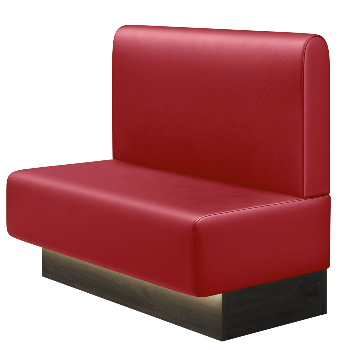 MELISSA | Gastrobank | B:H 100 x 103 cm | Rot | Glatt/ Rund | Leder | LED