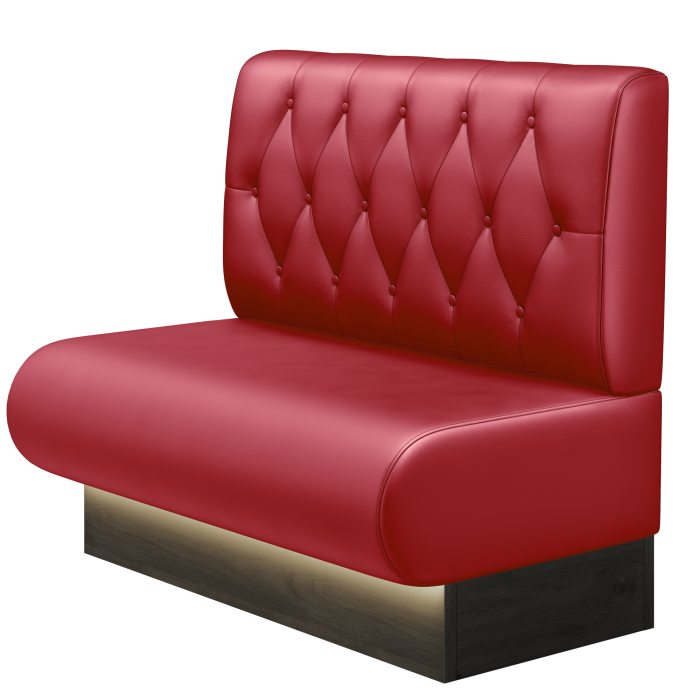 NINVA | Gastrobank | B:H 100 x 103 cm | Rot | Chesterfield Raute | Leder | LED