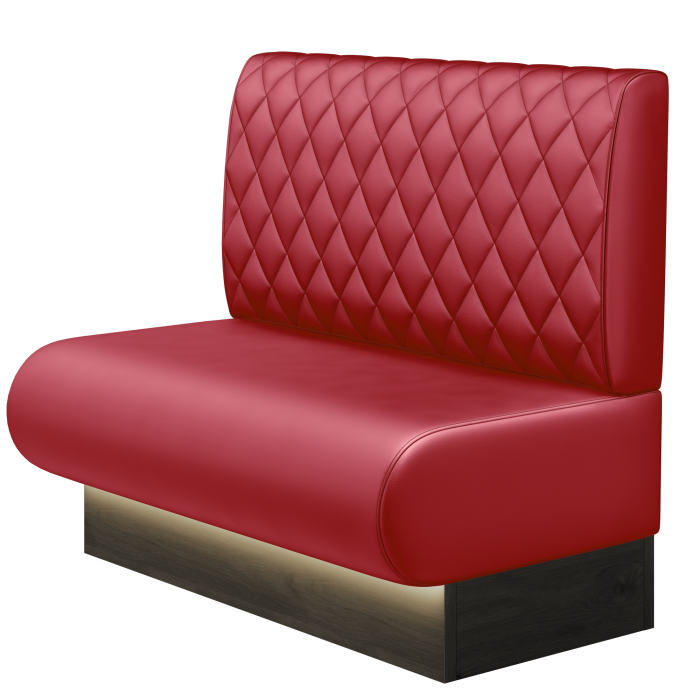 NINVA | Gastrobank | B:H 100 x 103 cm | Rot | Raute | Leder | LED