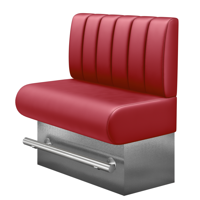 NINVA | Gastro Hochbank | B:H 100 x 126 cm | Rot | Gestreift | Leder