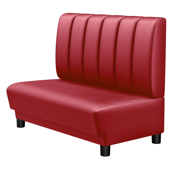 TATJANA | Gastro Lounge Bank | B:H 100 x 94 cm | Rot | Gestreift | Leder
