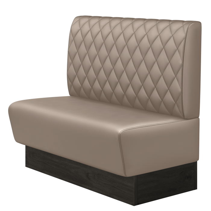 DENVER | Gastrobank | B:H 100 x 103 cm | Taupe | Raute | Leder