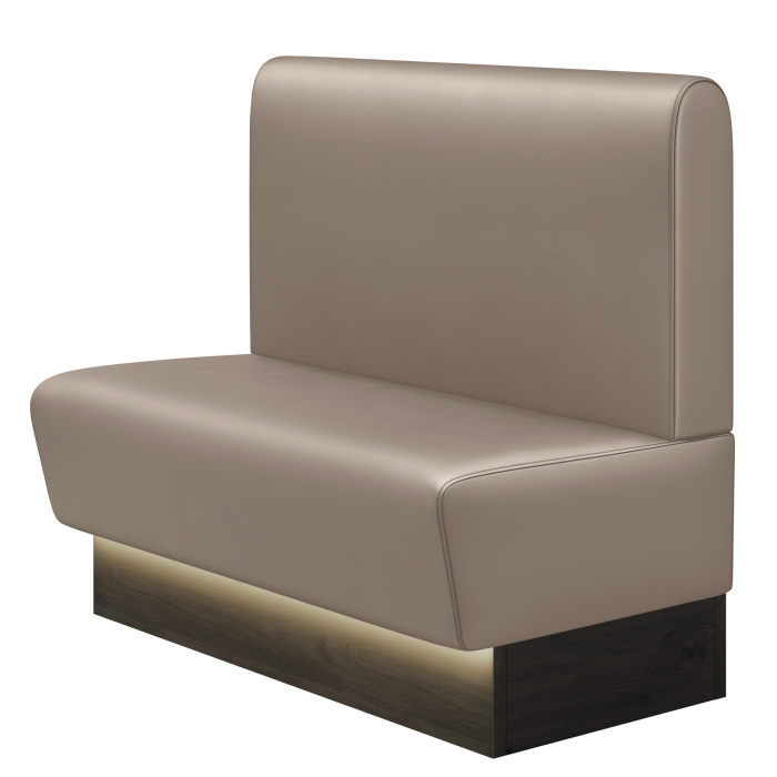 DENVER | Gastrobank | B:H 100 x 103 cm | Taupe | Glatt/ Rund | Leder | LED