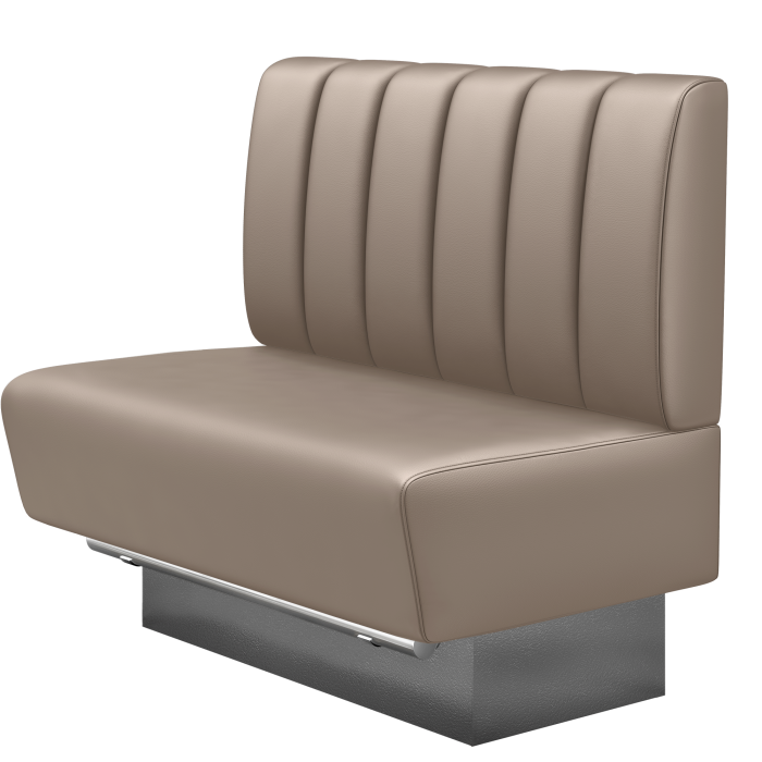 DENVER BIG | Gastro Hochbank | B:H 100 x 126 cm | Taupe | Gestreift | Leder