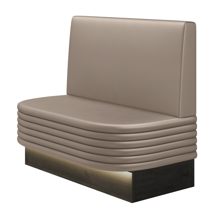MATTHIAS | Gastrobank | B:H 100 x 103 cm | Taupe | Glatt | Leder | LED