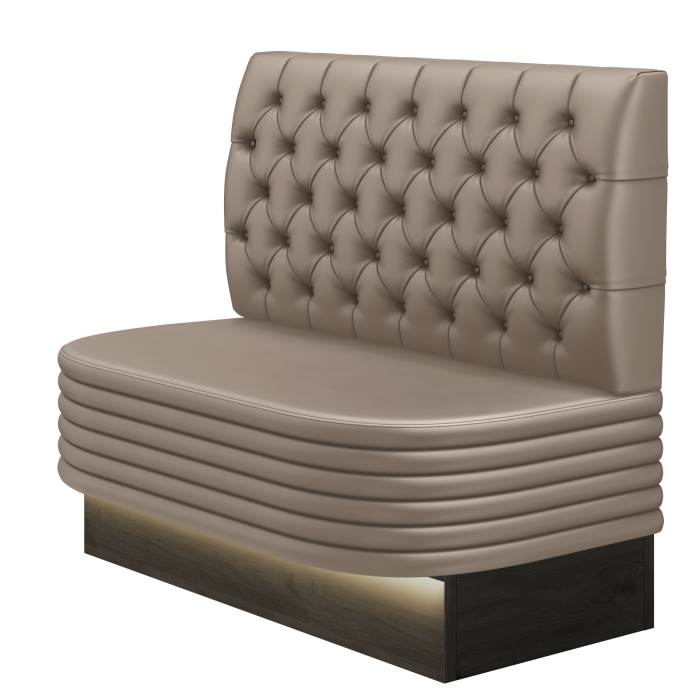MATTHIAS | Gastrobank | B:H 100 x 103 cm | Taupe | Chesterfield | Leder | LED