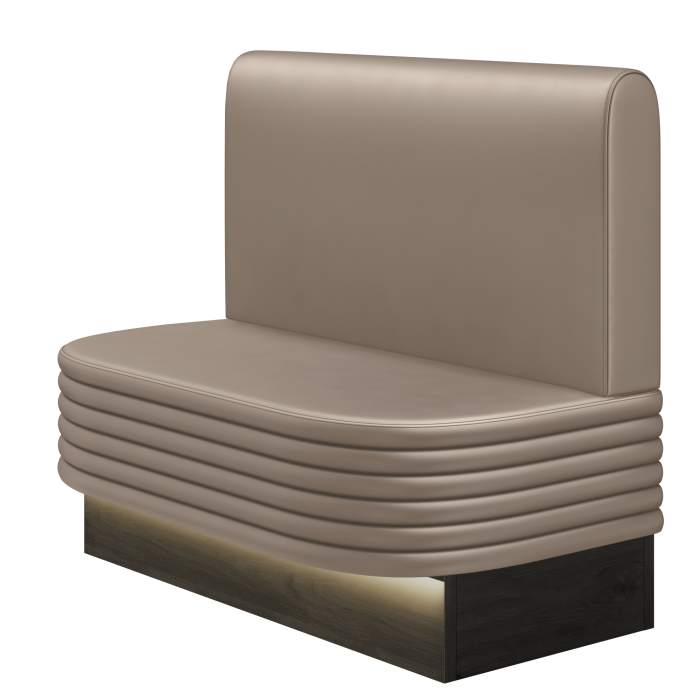 MATTHIAS | Gastrobank | B:H 100 x 103 cm | Taupe | Glatt/ Rund | Leder | LED