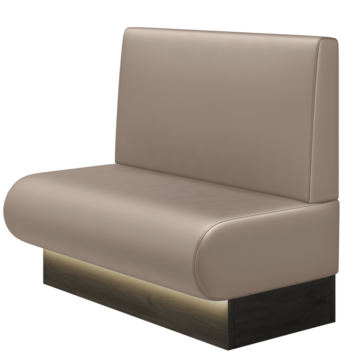 NINVA | Gastrobank | B:H 100 x 103 cm | Taupe | Glatt | Leder | LED