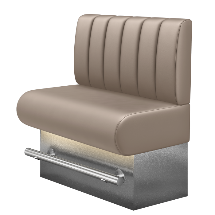 NINVA | Gastro Hochbank | B:H 100 x 136 cm | Taupe | Gestreift | Leder | LED