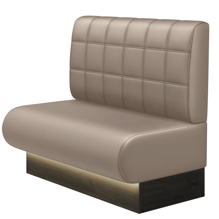 NINVA | Gastrobank | B:H 100 x 103 cm | Taupe | Blocks | Leder | LED
