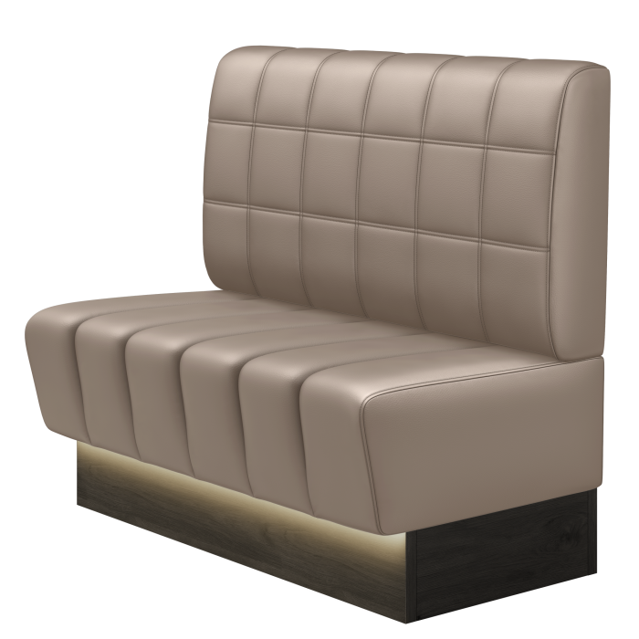 TANJA | Gastrobank | B:H 100 x 103 cm | Taupe | Blocks | Leder | LED