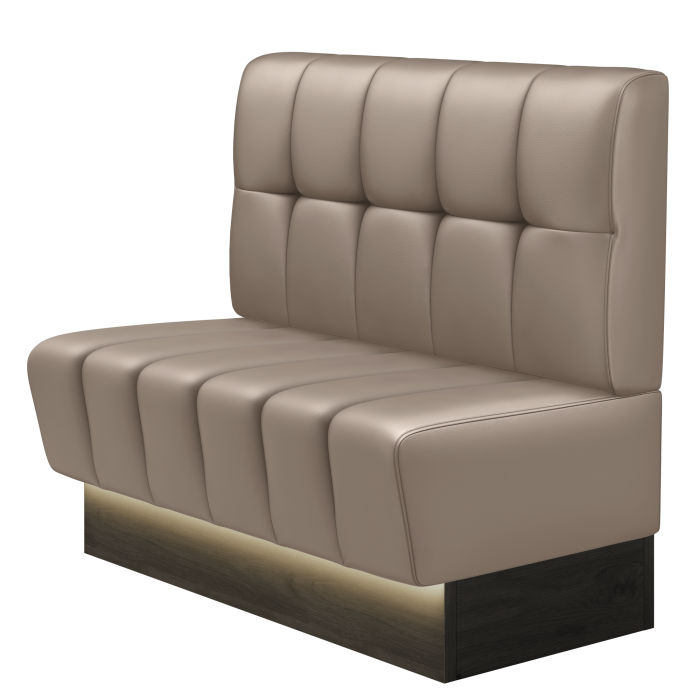 TANJA | Gastrobank | B:H 100 x 103 cm | Taupe | Button | Leder | LED