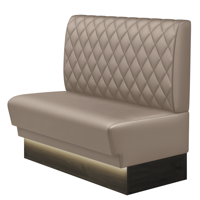 TATJANA | Gastrobank | B:H 100 x 103 cm | Taupe | Raute | Leder | LED