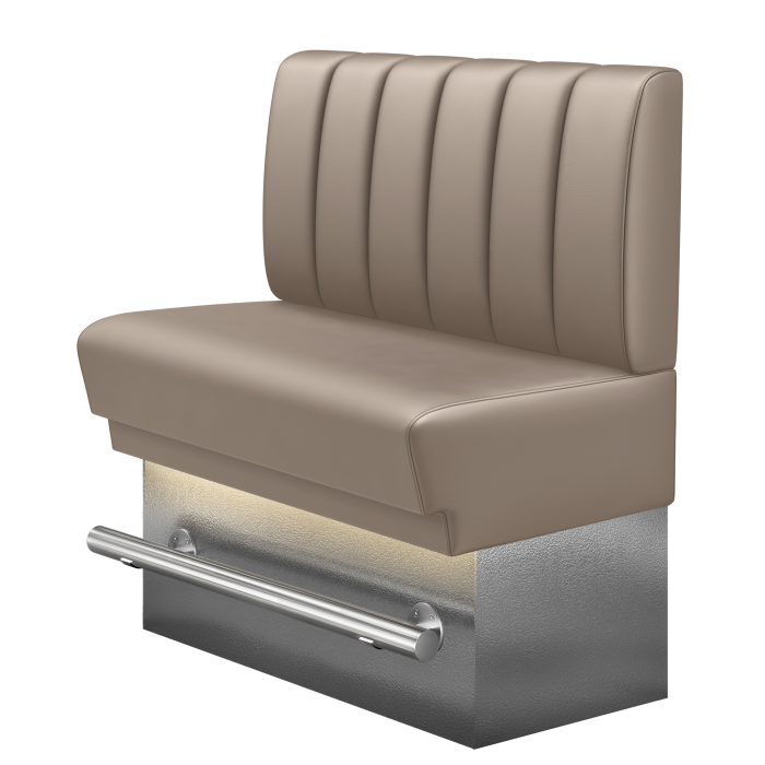 TATJANA | Gastro Hochbank | B:H 100 x 136 cm | Taupe | Gestreift | Leder | LED