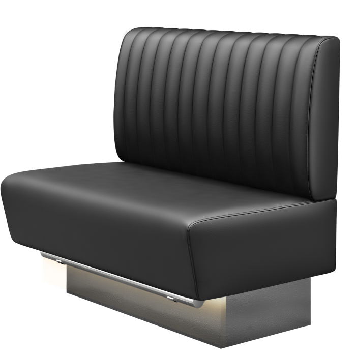 DENVER BIG | Gastro Hochbank | B:H 100 x 126 cm | Schwarz | Gestreift | Leder | LED