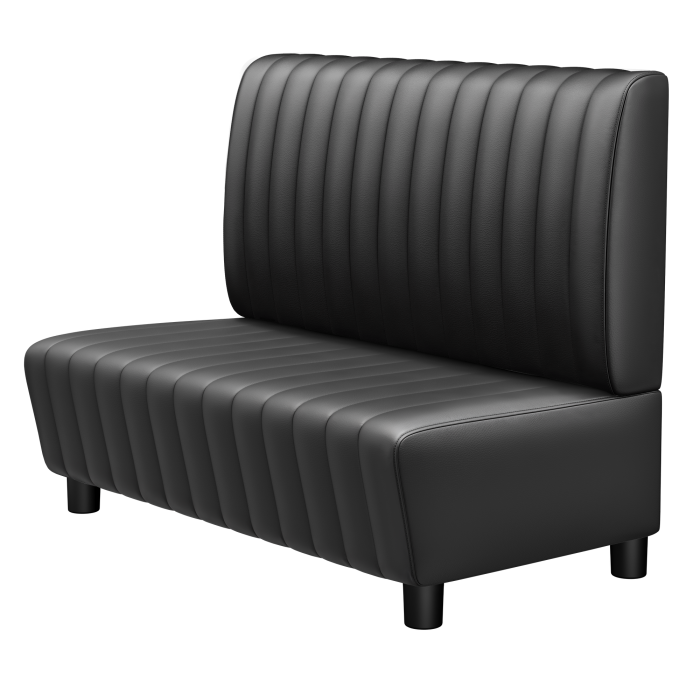 MATILDA | Gastro Lounge Bank | B:H 100 x 94 cm | Schwarz | Gestreift | Leder